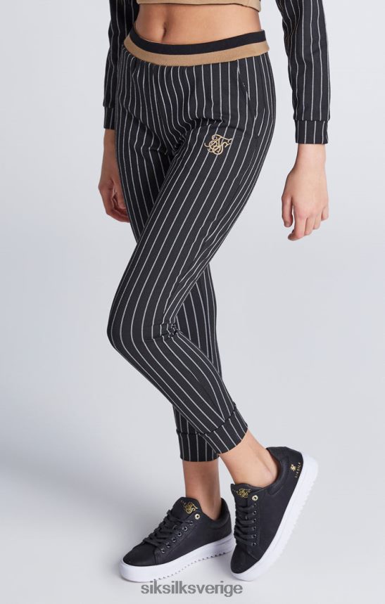 flickor SikSilk beskuren hoodie i svart baseballrand kläder 02V424337