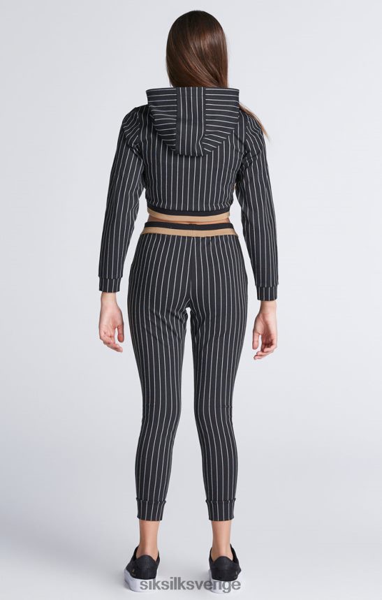 flickor SikSilk beskuren hoodie i svart baseballrand kläder 02V424337