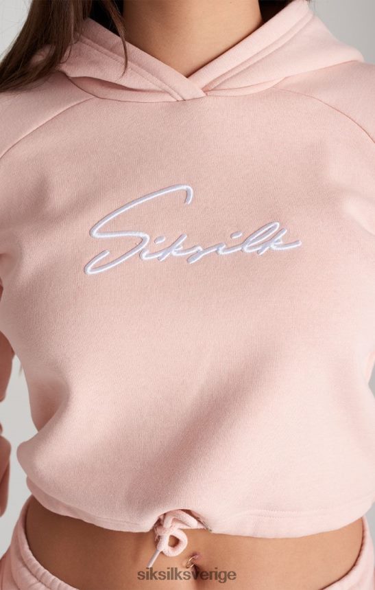 flickor SikSilk rosa signatur beskuren hoodie kläder 02V424333