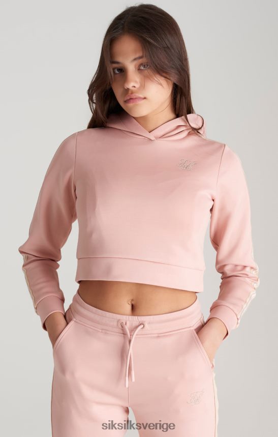 flickor SikSilk rosa tejpad beskuren hoodie kläder 02V424332