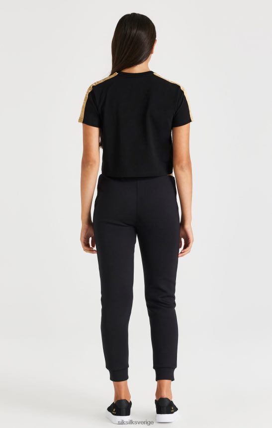 flickor SikSilk metallic tejpad raglan t-shirt - svart kläder 02V424316