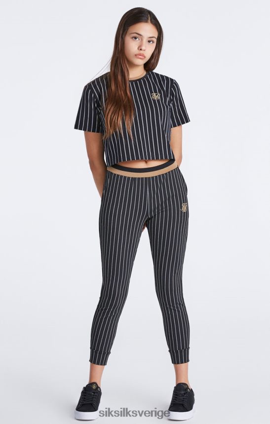 flickor SikSilk svart baseball stripe jogger kläder 02V424348