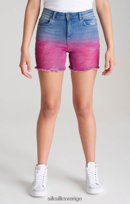 flickor SikSilk blå dip dye denim kort kläder 02V424356