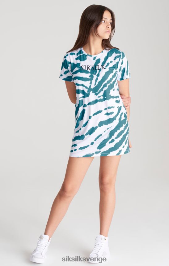 flickor SikSilk vit tie dye t-shirt klänning kläder 02V424343