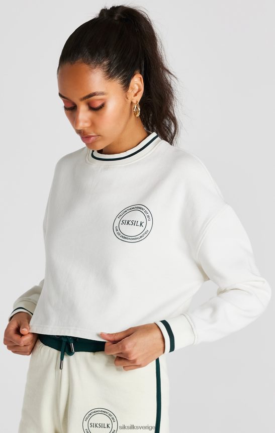 kvinnor SikSilk ecru crop sweatshirt kläder 02V42478
