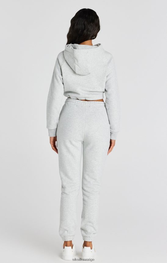 kvinnor SikSilk grå märgel signatur crop hoodie kläder 02V42495