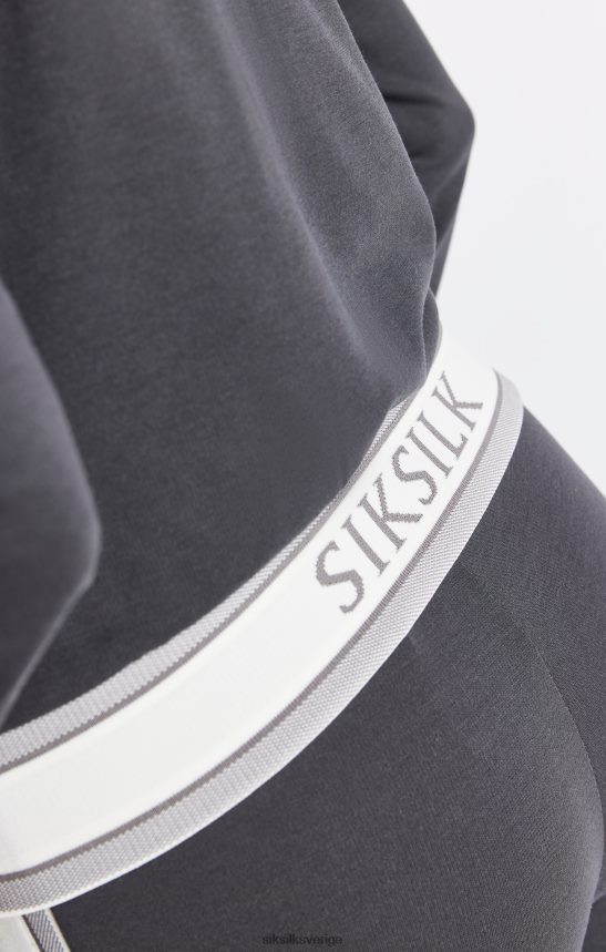 kvinnor SikSilk grå topp med dragkedja kläder 02V42481
