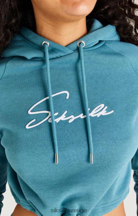 kvinnor SikSilk kricka väsentlig beskuren hoodie kläder 02V424120