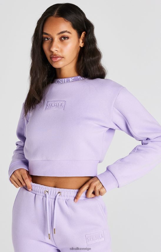 kvinnor SikSilk lila crop sweatshirt kläder 02V42482