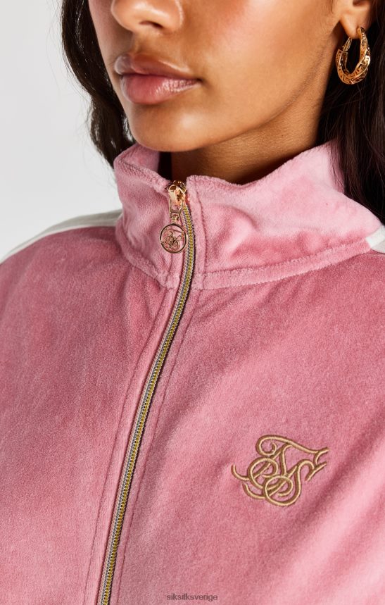 kvinnor SikSilk rosa velour track top kläder 02V424111