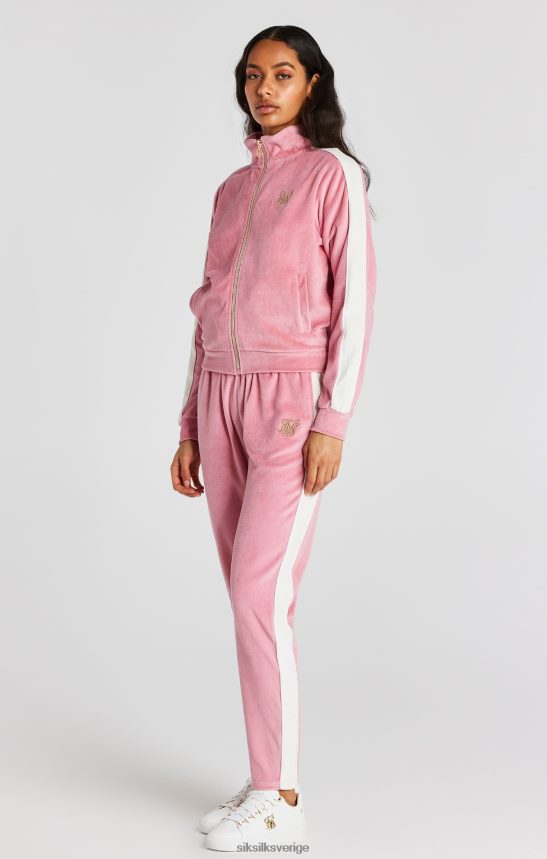 kvinnor SikSilk rosa velour track top kläder 02V424111