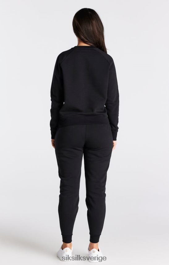 kvinnor SikSilk svart essential crew sweatshirt kläder 02V42498