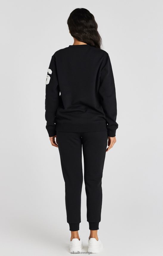 kvinnor SikSilk svart tröja med logotyp för universitetet kläder 02V42476
