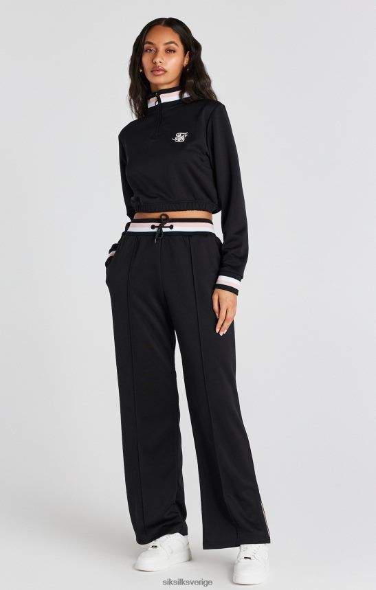 kvinnor SikSilk svart varsity 1/4 dragkedja med dragkedja kläder 02V42475