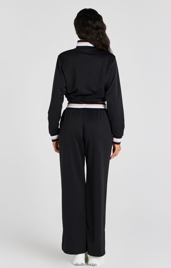 kvinnor SikSilk svart varsity 1/4 dragkedja med dragkedja kläder 02V42475