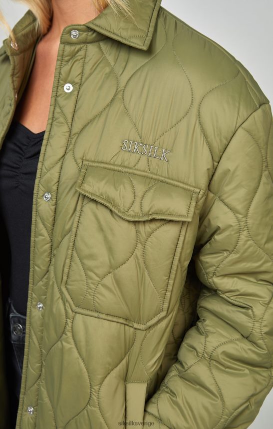 kvinnor SikSilk khaki lättvikts quiltjacka kläder 02V424126