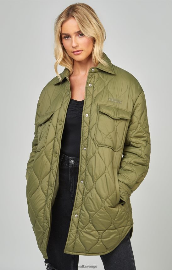 kvinnor SikSilk khaki lättvikts quiltjacka kläder 02V424126