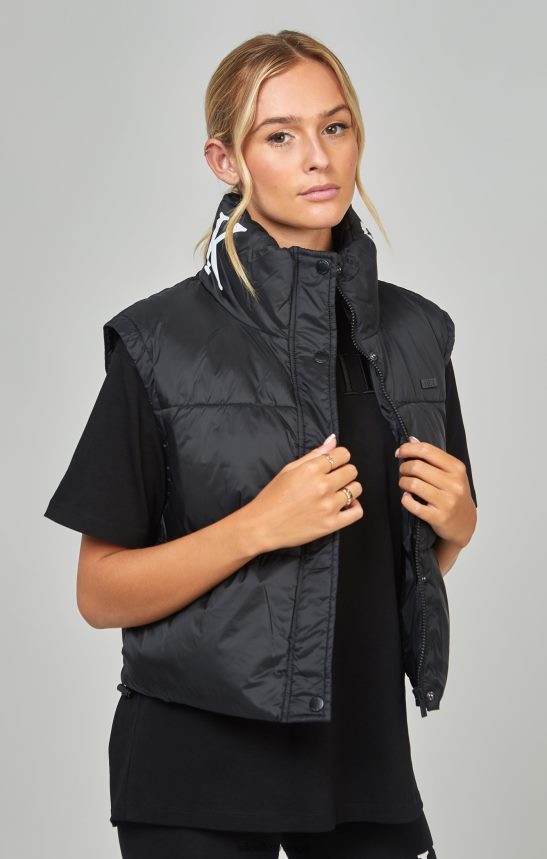 kvinnor SikSilk svart beskuren gilet kläder 02V424132