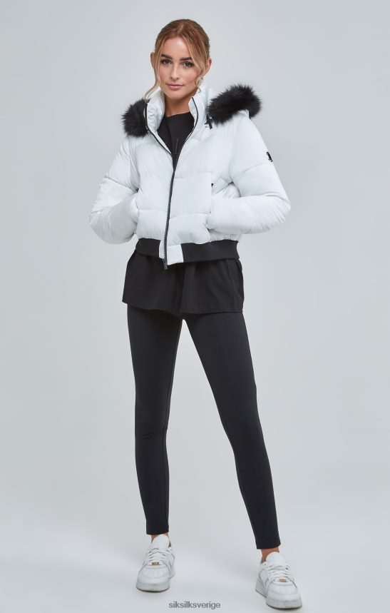 kvinnor SikSilk vit cropped parkas kläder 02V424130