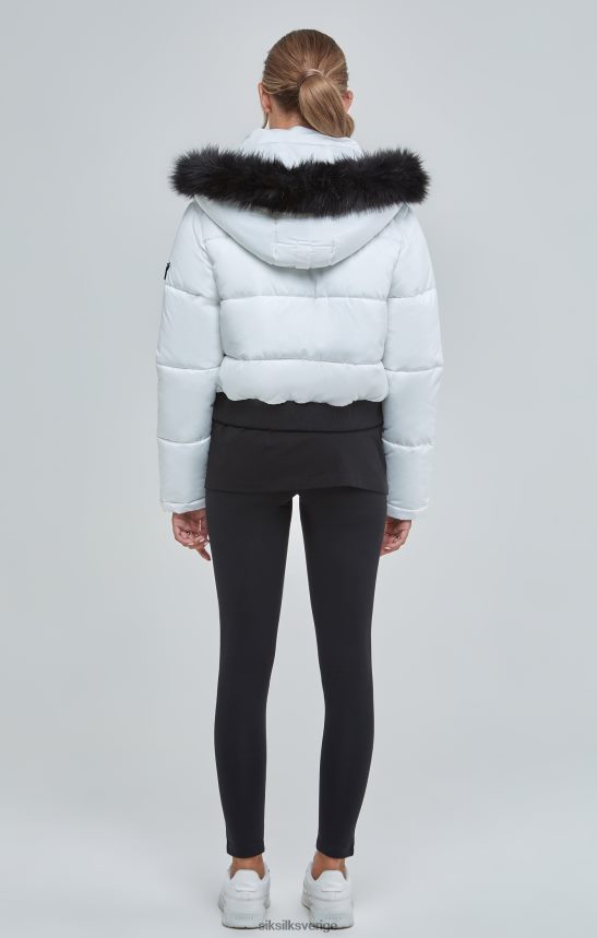 kvinnor SikSilk vit cropped parkas kläder 02V424130