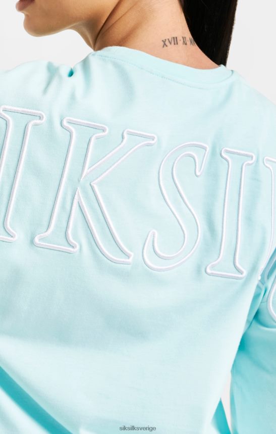 kvinnor SikSilk aqua-märkt crop t-shirt kläder 02V42460