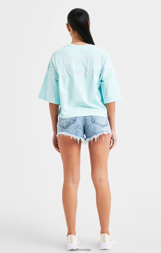 kvinnor SikSilk aqua-märkt crop t-shirt kläder 02V42460