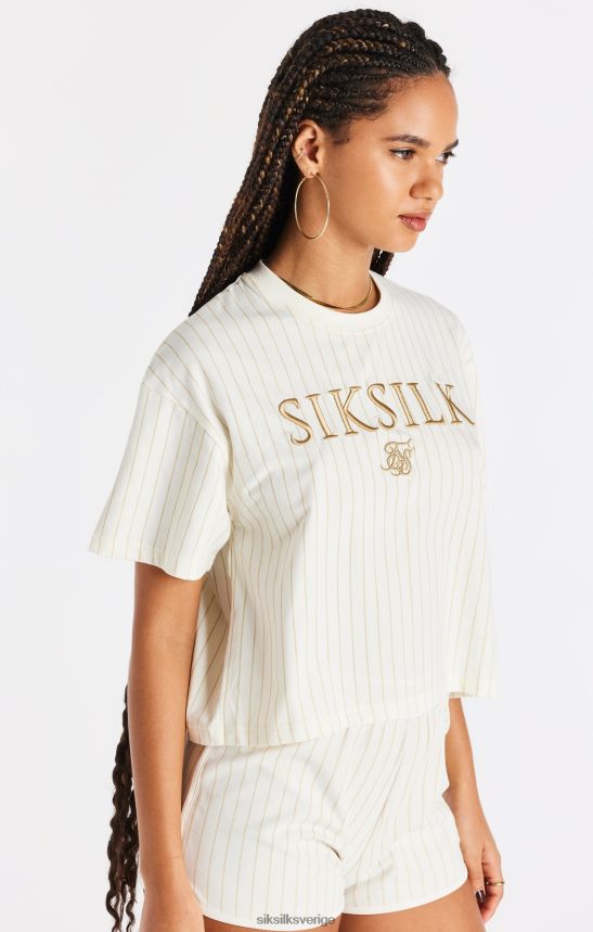 kvinnor SikSilk ecru randig t-shirt kläder 02V42426