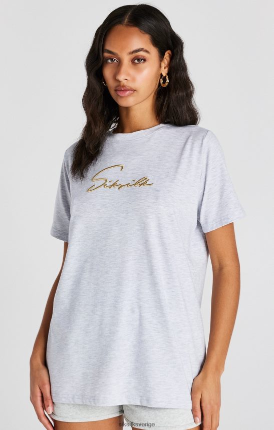 kvinnor SikSilk grå märgel signatur pojkvän t-shirt kläder 02V42448