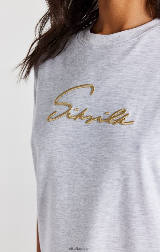 kvinnor SikSilk grå märgel signatur pojkvän t-shirt kläder 02V42448