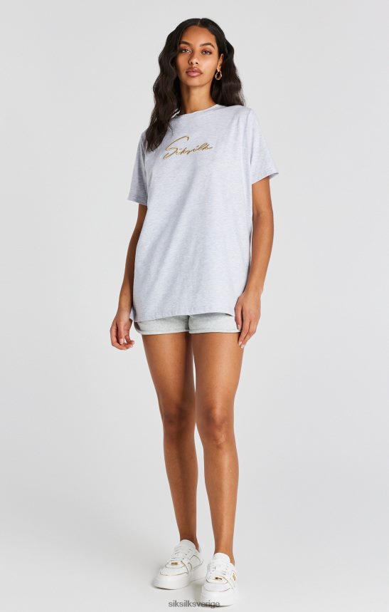 kvinnor SikSilk grå märgel signatur pojkvän t-shirt kläder 02V42448