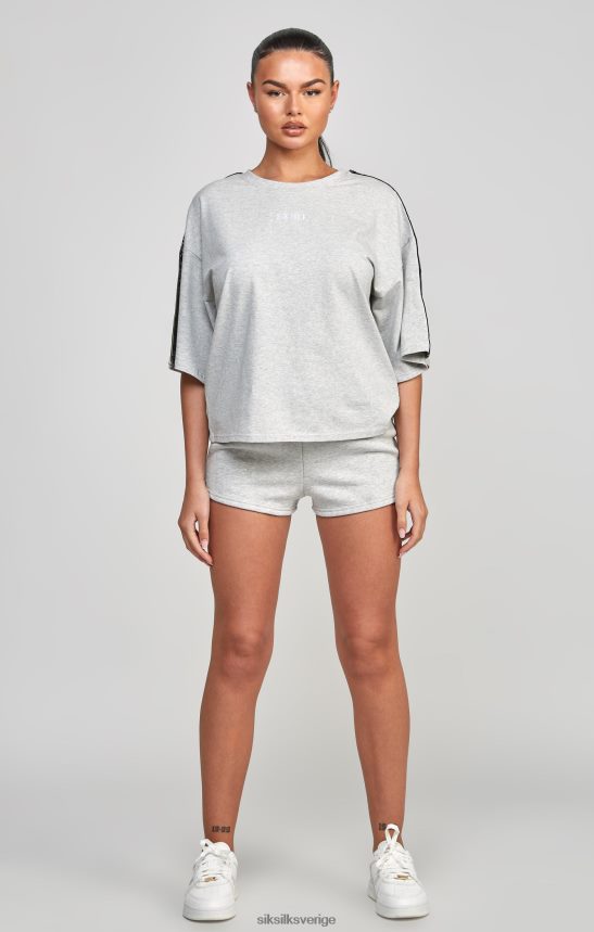 kvinnor SikSilk grå tejpad t-shirt kläder 02V42458