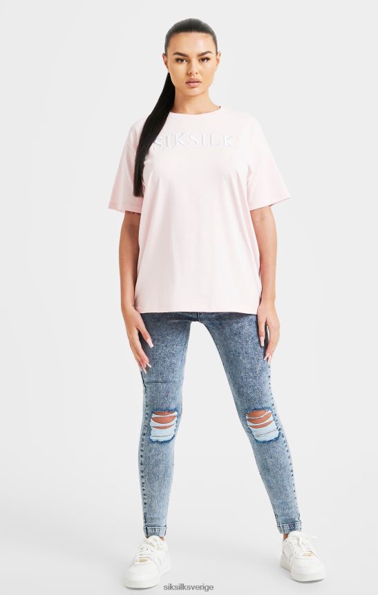 kvinnor SikSilk rosa broderad pojkvän t-shirt kläder 02V42463