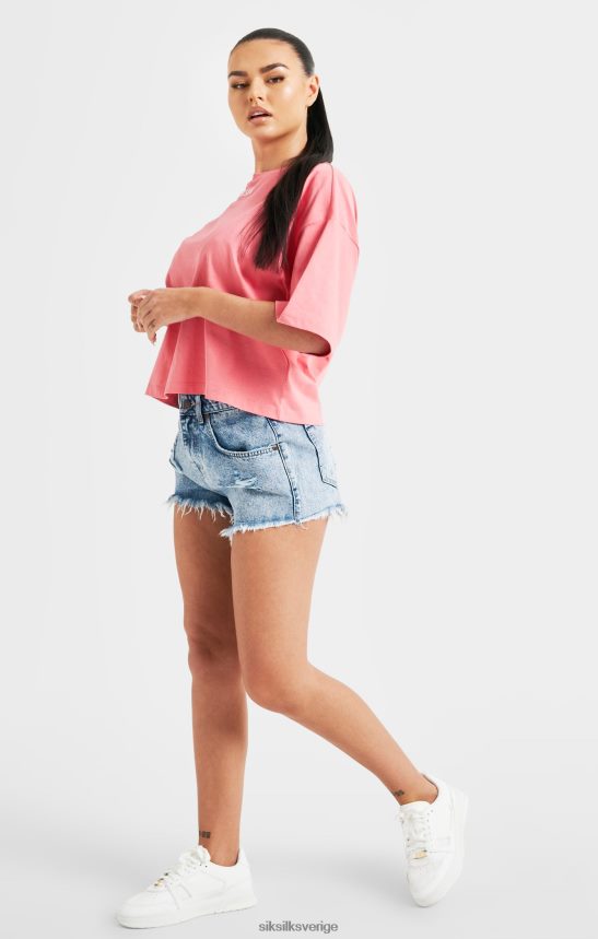 kvinnor SikSilk rosa t-shirt med logotyp kläder 02V42465