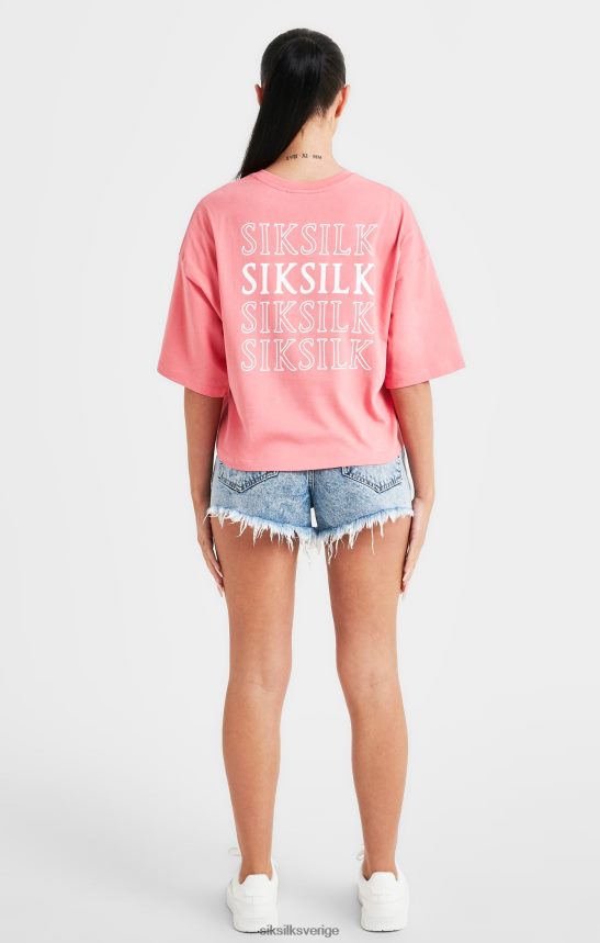 kvinnor SikSilk rosa t-shirt med logotyp kläder 02V42465
