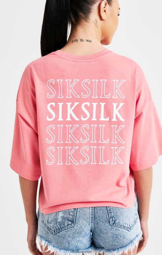 kvinnor SikSilk rosa t-shirt med logotyp kläder 02V42465