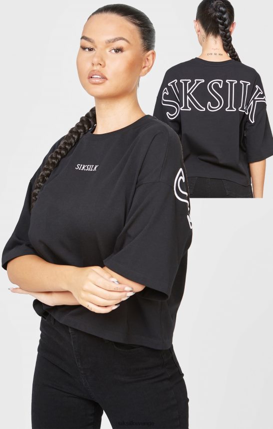 kvinnor SikSilk svart t-shirt med märken kläder 02V42443