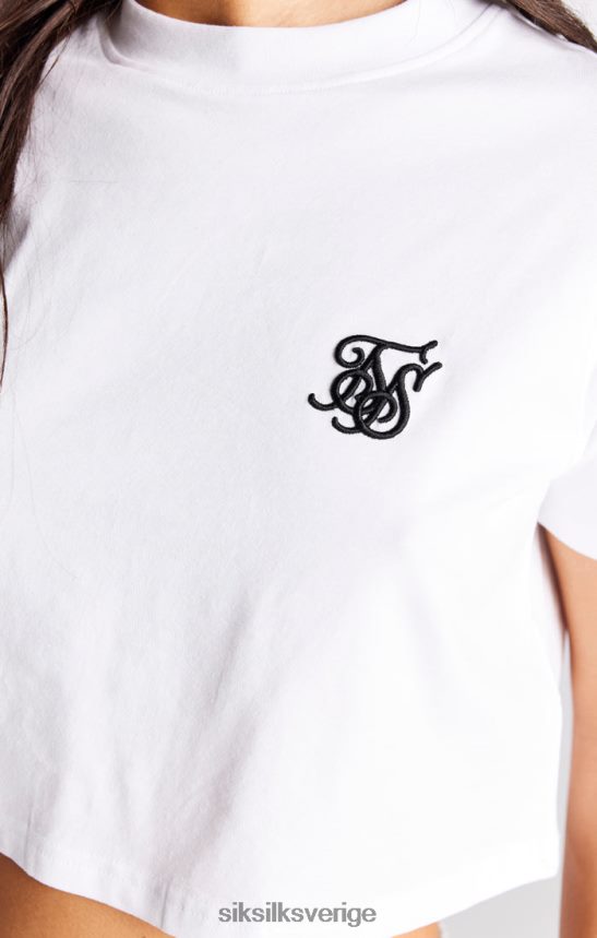 kvinnor SikSilk vit t-shirt med essentiell boxpassform kläder 02V42424