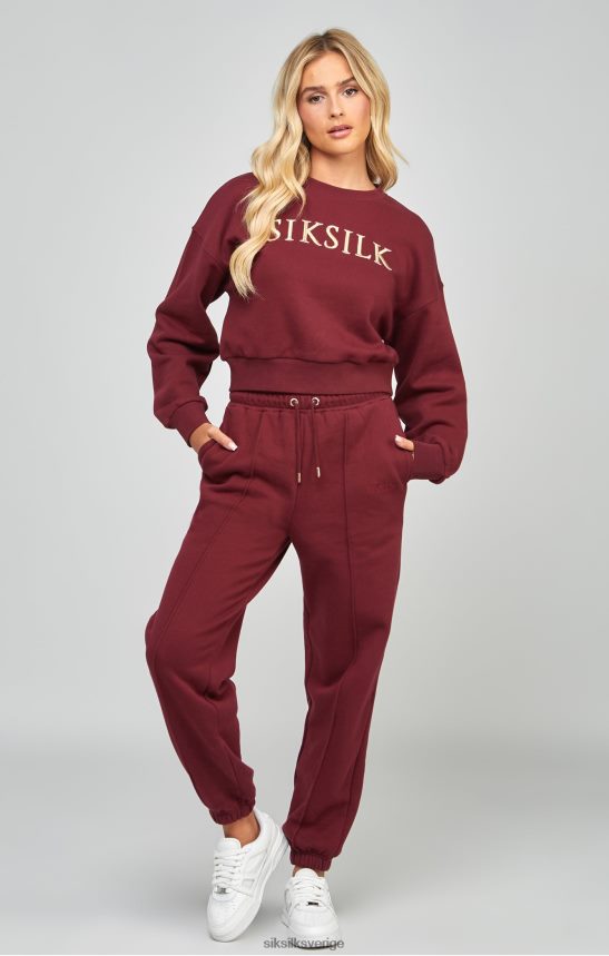 kvinnor SikSilk vinröda oversized joggingbyxor kläder 02V424178