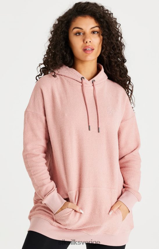kvinnor SikSilk rosa luvtröja i omvänd fleece kläder 02V424146
