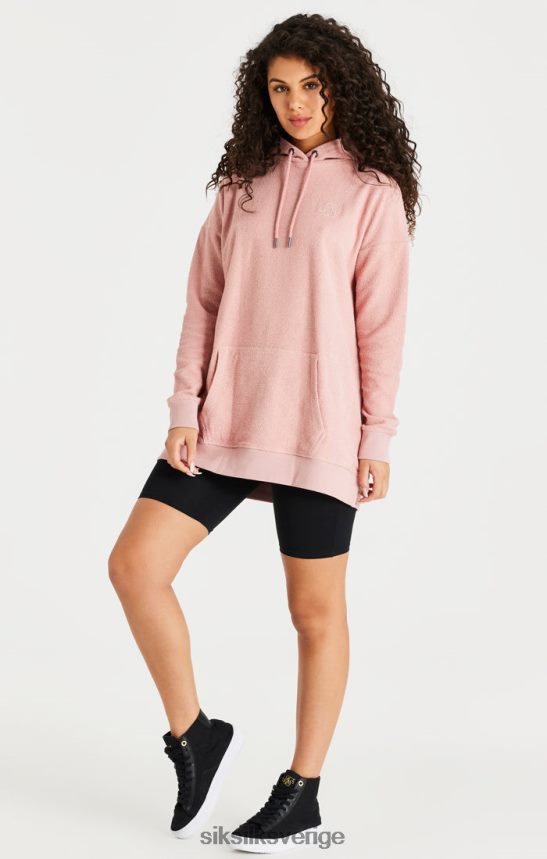 kvinnor SikSilk rosa luvtröja i omvänd fleece kläder 02V424146