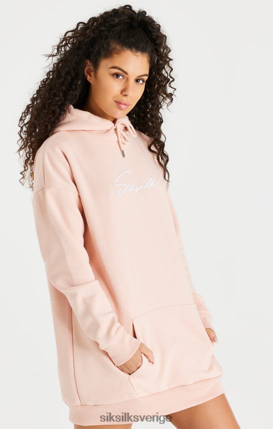 kvinnor SikSilk rosa oversize hoodie klänning kläder 02V424152