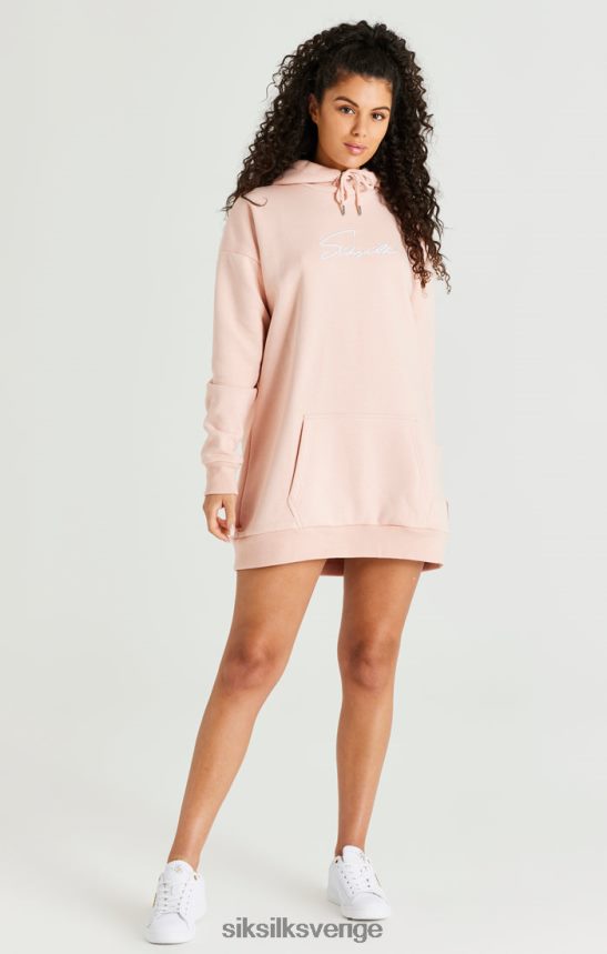 kvinnor SikSilk rosa oversize hoodie klänning kläder 02V424152