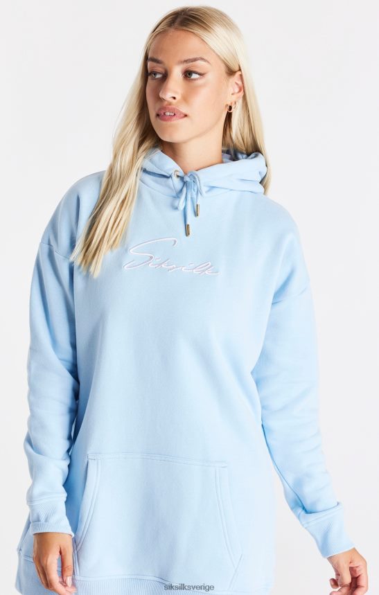kvinnor SikSilk signatur essentials hoodie klänning - blå kläder 02V424148