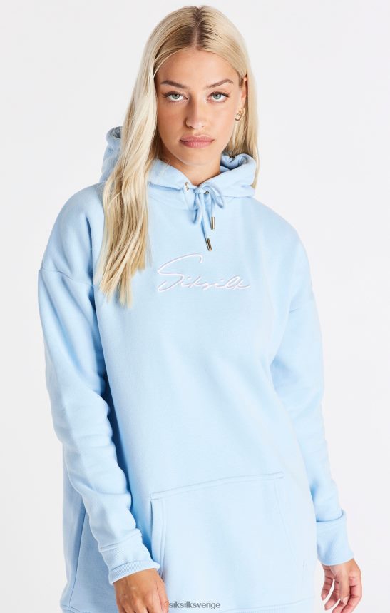 kvinnor SikSilk signatur essentials hoodie klänning - blå kläder 02V424148