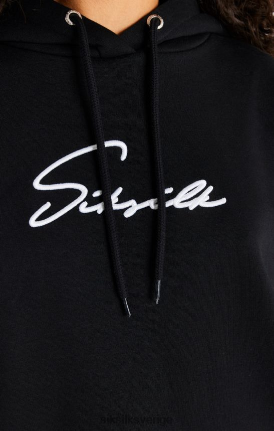 kvinnor SikSilk svart oversize hoodie klänning kläder 02V424154