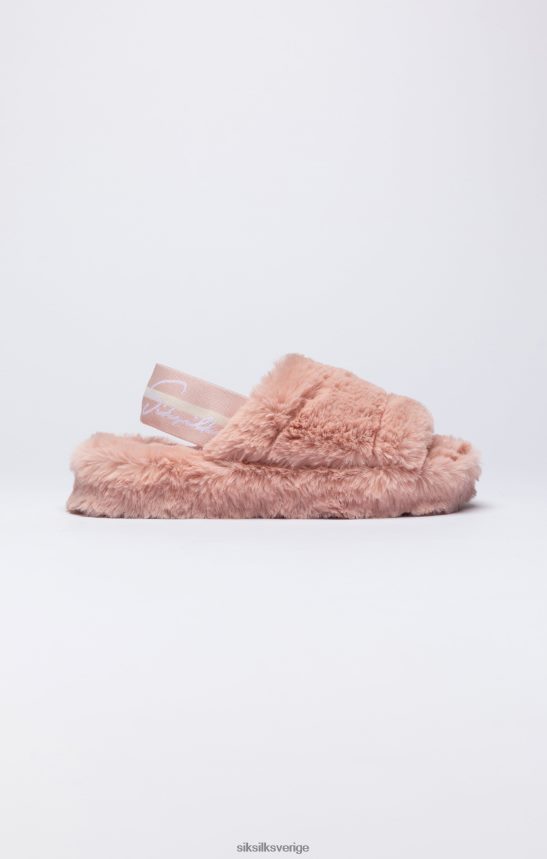 kvinnor SikSilk rosa fluffig glidtofflor Skodon 02V424274