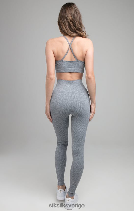 kvinnor SikSilk ribbad gym bralette - grå kläder 02V424212
