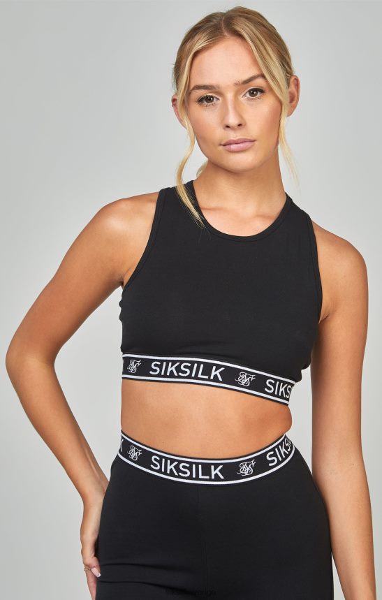 kvinnor SikSilk svart essentiell tejp bralette kläder 02V42431