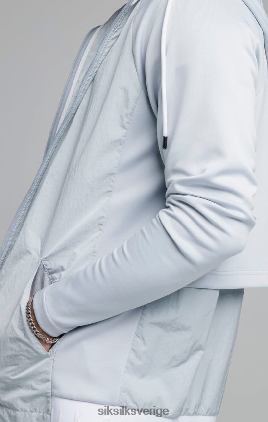 män SikSilk blå adapt hoodie i krossad nylon med dragkedja kläder 02V424455