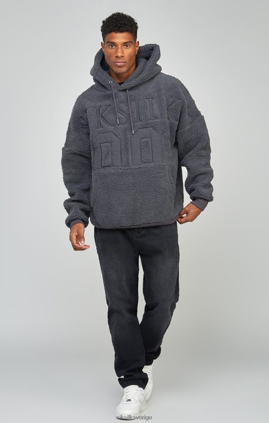 män SikSilk charcoal borg 89 applique overhead hoodie kläder 02V424458